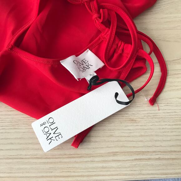 Olive Oak Top Womens Small Red Tank Blouse Ruffle Coquette‎ Romantic Feminine - Picture 7 of 9